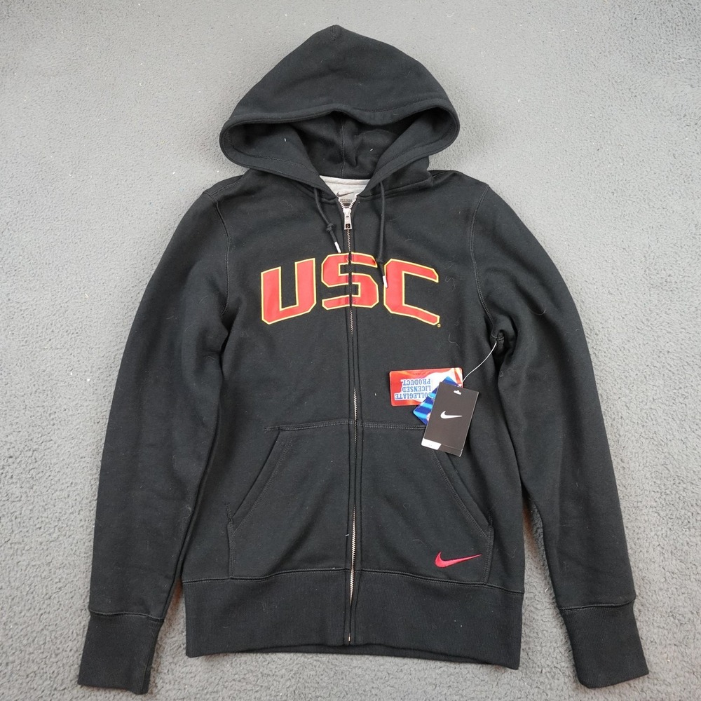 Nike Black USC Full-Zip Hoodie with Red Accents
